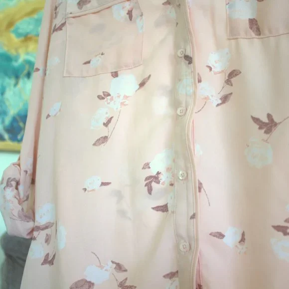 Candie's | Button Down Rose Pink Blouse - Picture 2 of 8